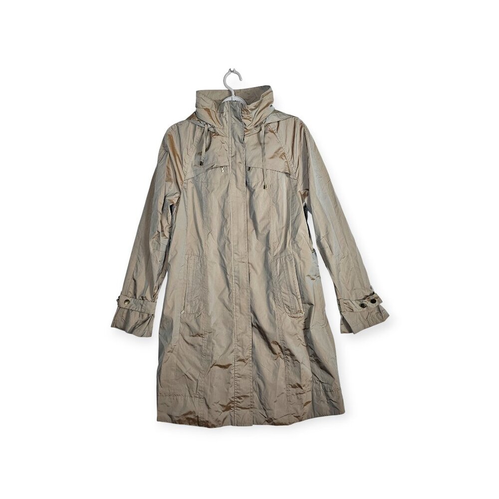 Cole Haan | Trench Coat | Women's | Large | Iridescent Tan/Khaki | Hooded